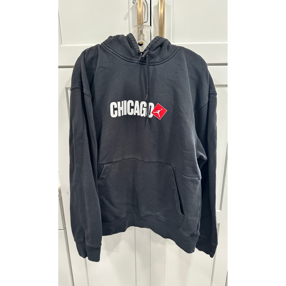 Jordan Chicago Pullover Hoodie Sweatshirt Red Jumpman Men's Sz L